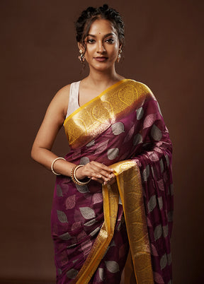 Pink Dupion Silk Saree With Blouse Piece