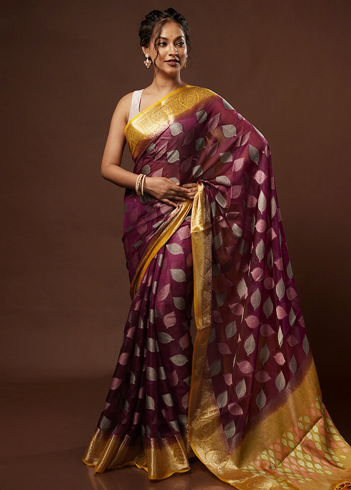 Pink Dupion Silk Saree With Blouse Piece