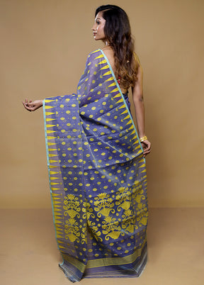 Grey Tant Jamdani Saree Without Blouse Piece