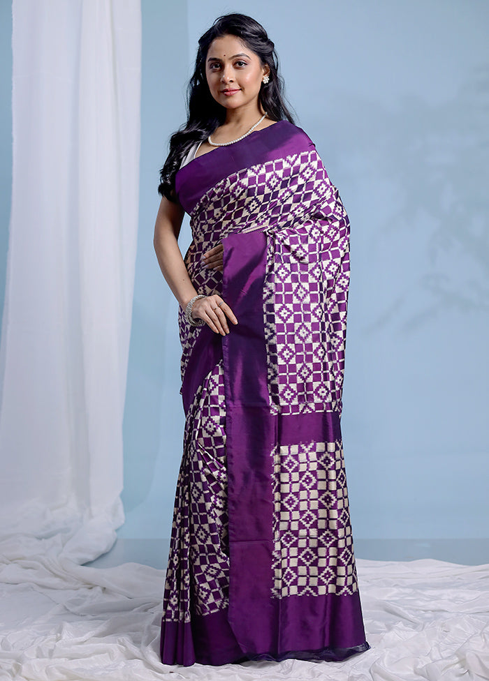Purple Tissue Pure Silk Saree With Blouse Piece - Indian Silk House Agencies