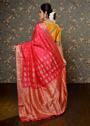 Pink Assam Pure Silk Saree With Blouse Piece - Indian Silk House Agencies