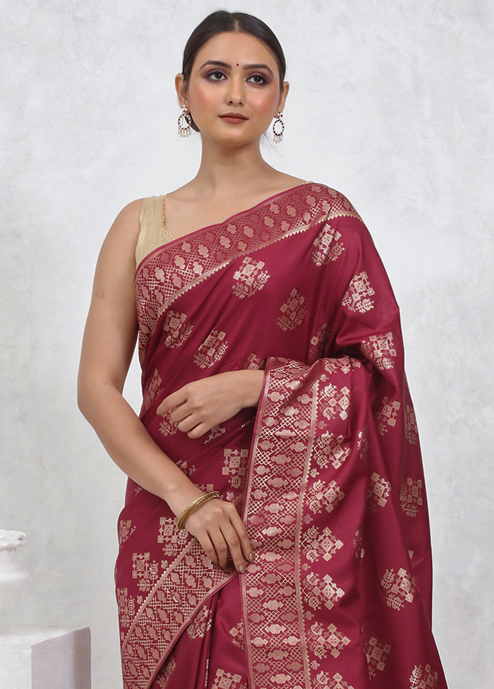 Pink Dupion Silk Saree With Blouse Piece