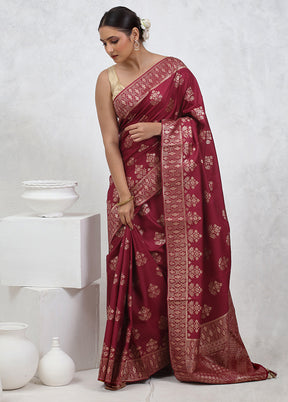 Pink Dupion Silk Saree With Blouse Piece