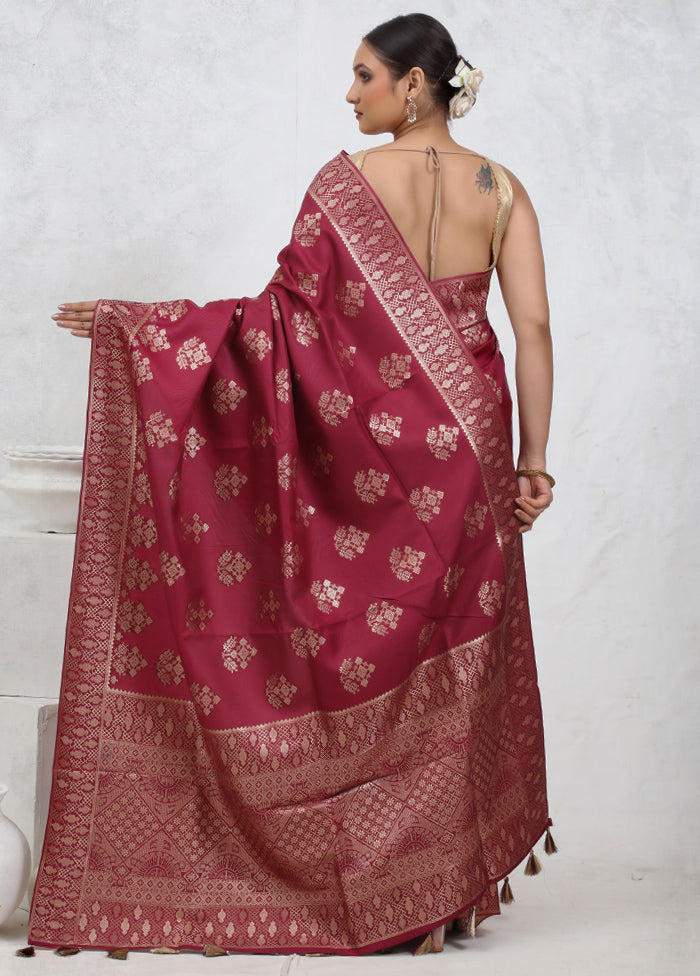 Pink Dupion Silk Saree With Blouse Piece