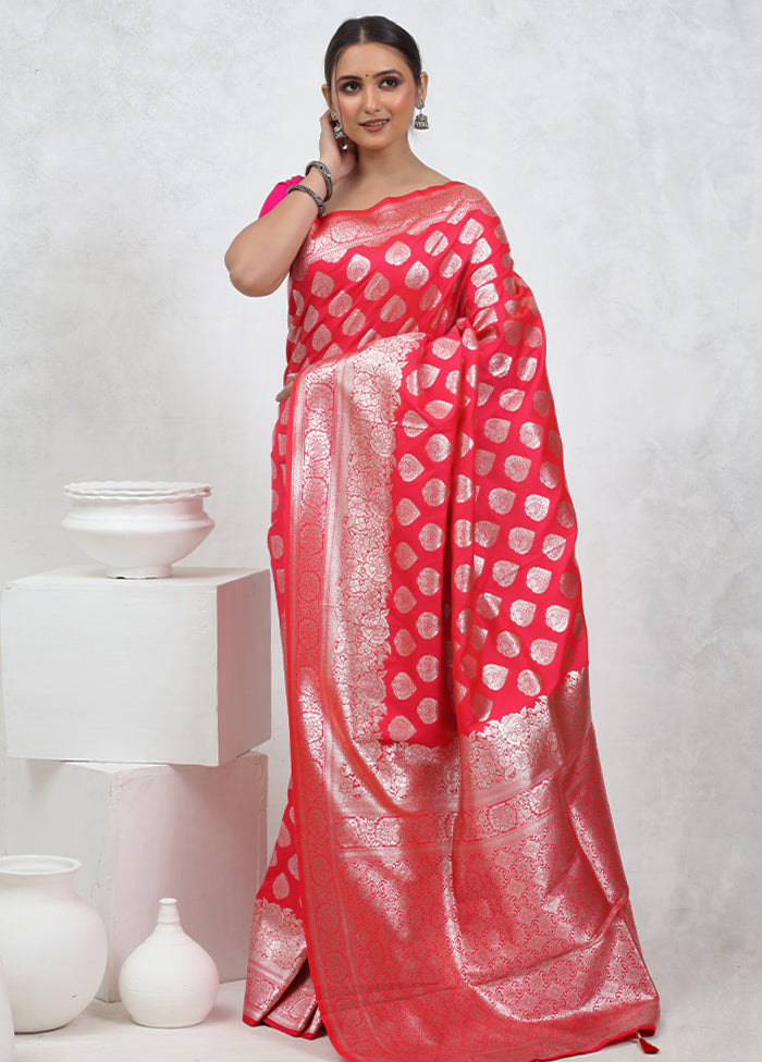 Pink Dupion Silk Saree With Blouse Piece - Indian Silk House Agencies