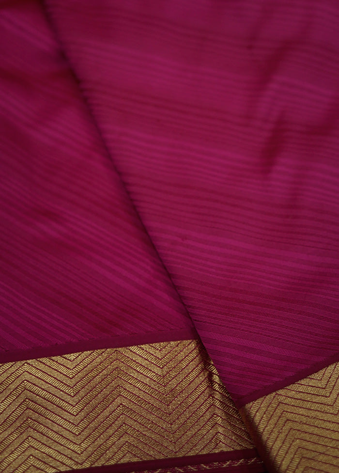 Pink Kanjivaram Silk Saree With Blouse Piece