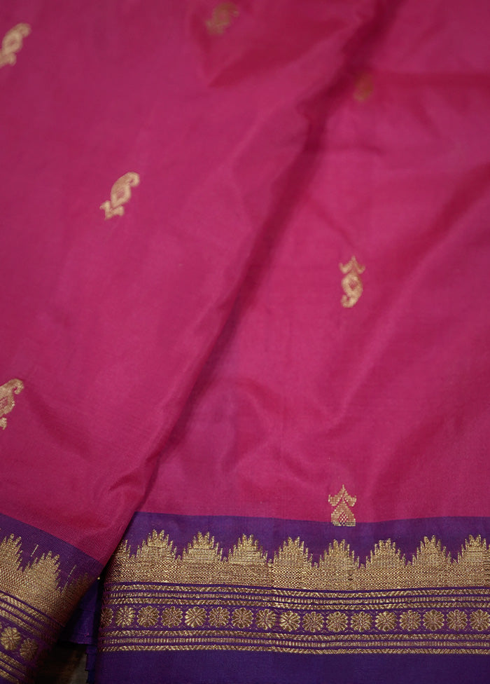 Pink Kanjivaram Silk Saree With Blouse Piece - Indian Silk House Agencies