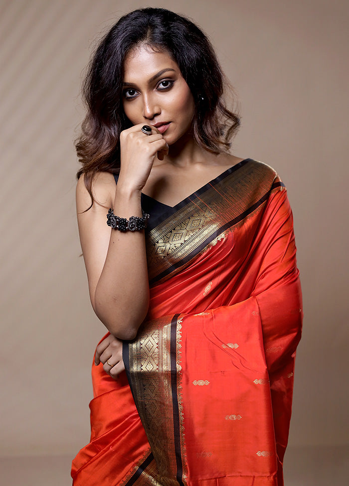 Red Kanjivaram Silk Saree Without Blouse Piece - Indian Silk House Agencies