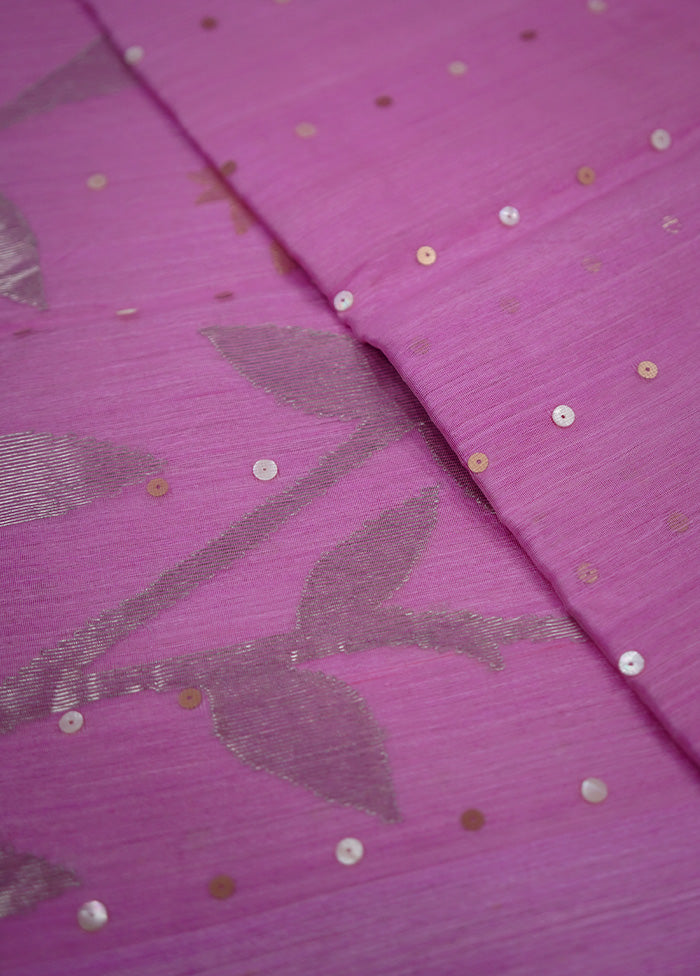 Pink Matka Pure Silk Saree With Blouse Piece