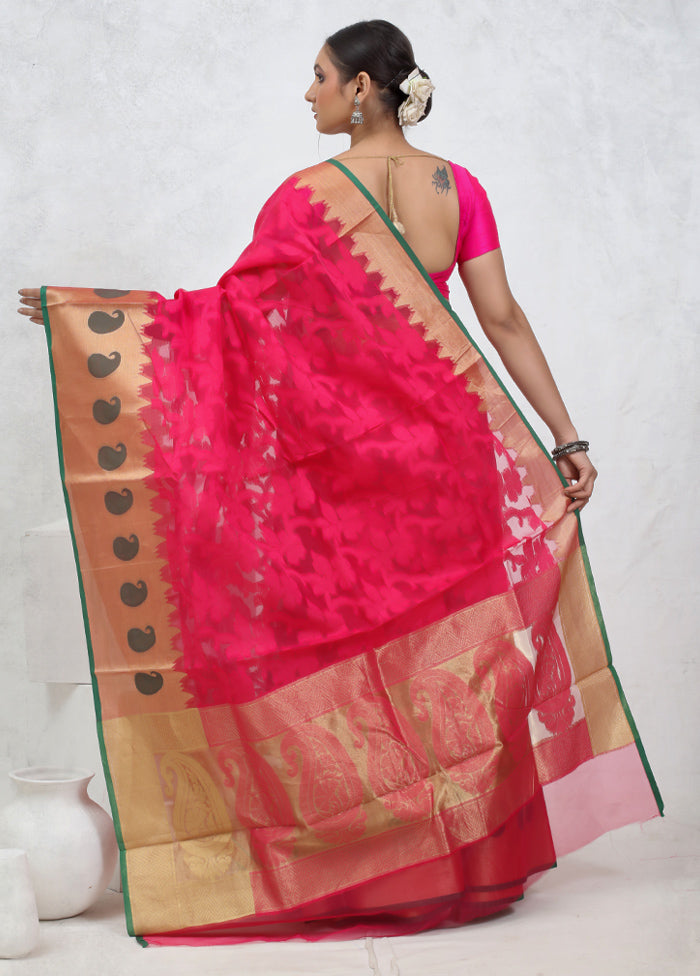 Pink Kora Silk Saree With Blouse Piece - Indian Silk House Agencies