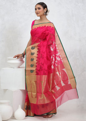 Pink Kora Silk Saree With Blouse Piece - Indian Silk House Agencies