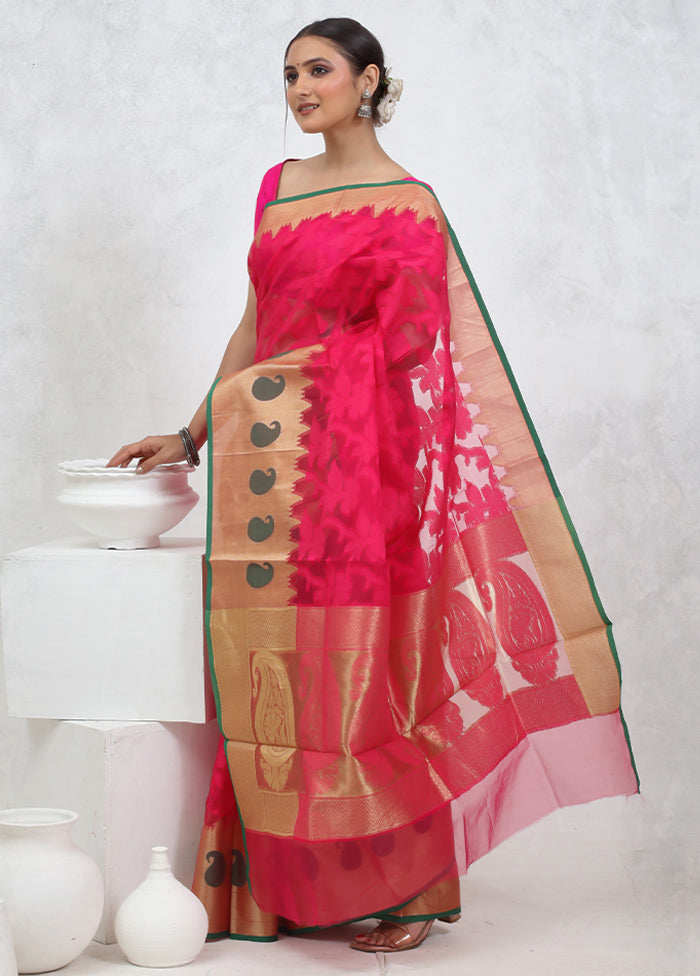 Pink Kora Silk Saree With Blouse Piece - Indian Silk House Agencies