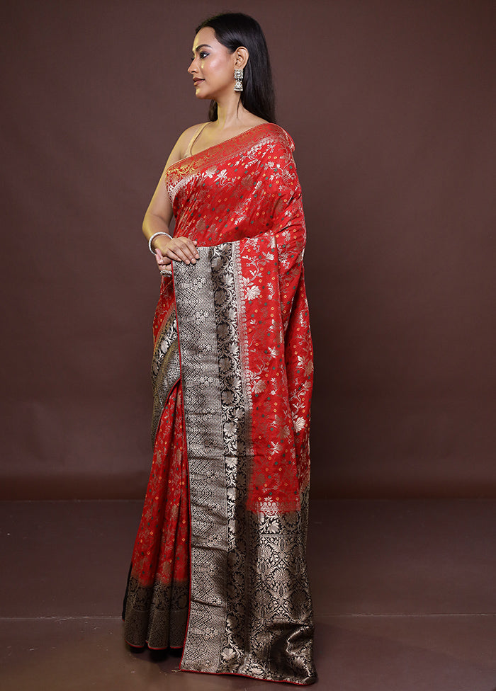 Multicolor Dupion Silk Saree With Blouse Piece