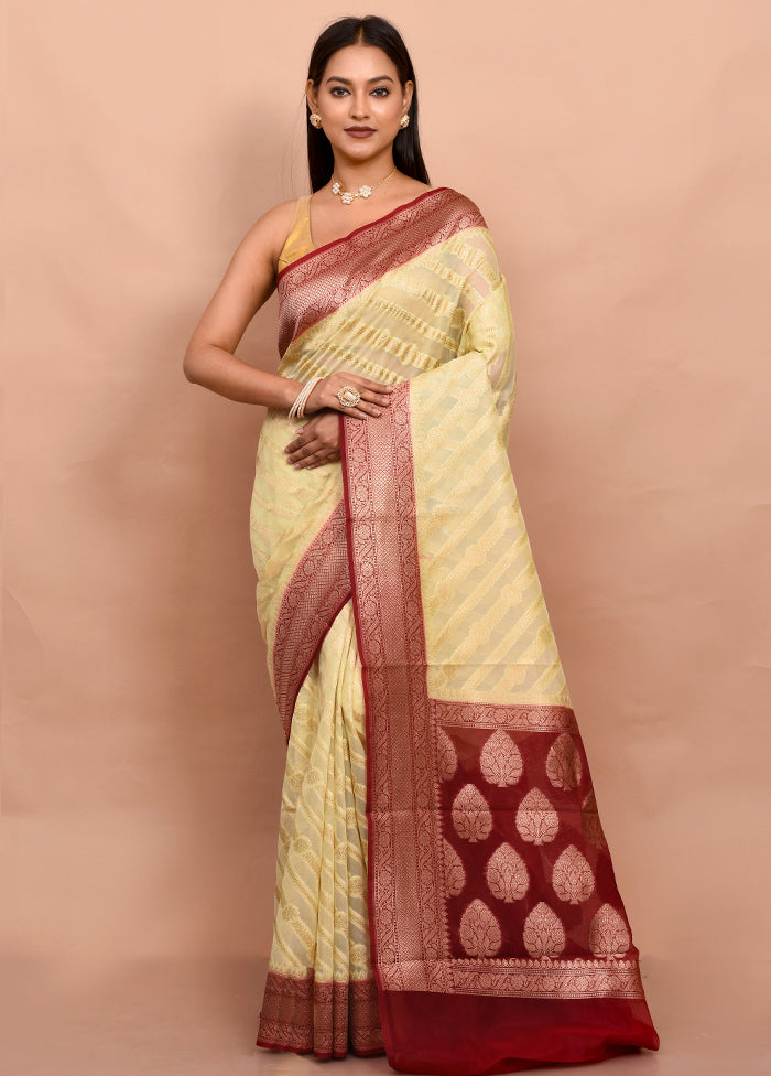 Multicolor Kora Silk Saree With Blouse Piece