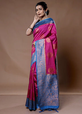 Pink Dupion Silk Saree With Blouse Piece - Indian Silk House Agencies