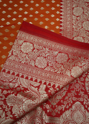 Orange Uppada Silk Saree With Blouse Piece - Indian Silk House Agencies