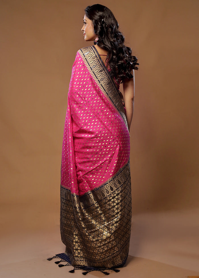 Pink Dupion Silk Saree With Blouse Piece - Indian Silk House Agencies