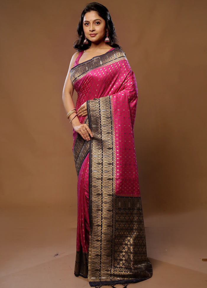 Pink Dupion Silk Saree With Blouse Piece - Indian Silk House Agencies