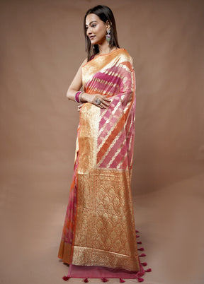 Multicolor Organza Saree With Blouse Piece - Indian Silk House Agencies