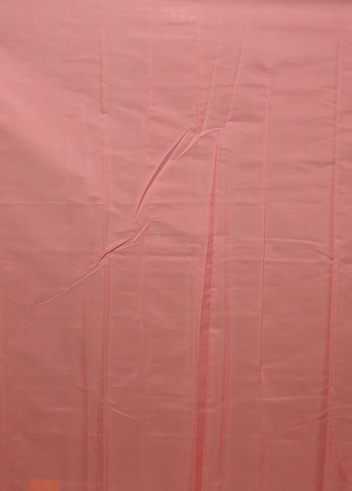 Pink Kora Silk Saree With Blouse Piece