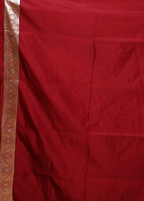 Red Banarasi Silk Saree With Blouse Piece