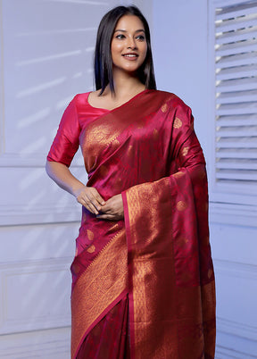 Purple Kanjivaram Silk Saree With Blouse Piece - Indian Silk House Agencies