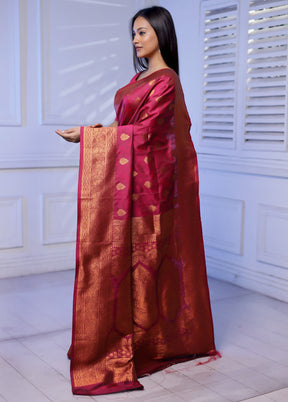 Purple Kanjivaram Silk Saree With Blouse Piece - Indian Silk House Agencies