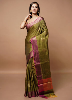 Multicolor Dupion Silk Saree With Blouse Piece