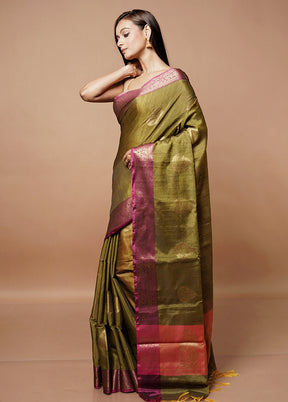 Multicolor Dupion Silk Saree With Blouse Piece