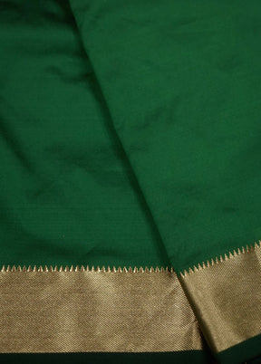 Green Kanjivaram Silk Saree With Blouse Piece - Indian Silk House Agencies