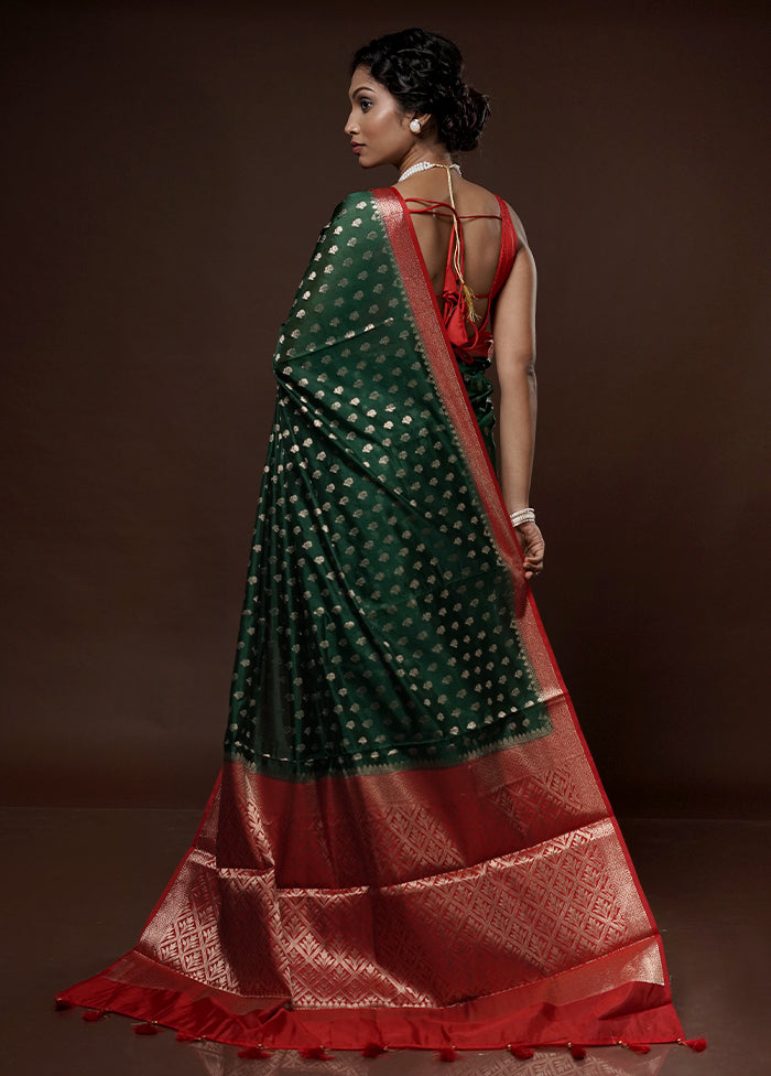 Green Georgette Saree With Blouse Piece