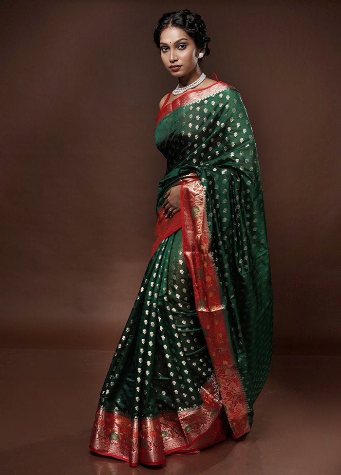 Green Georgette Saree With Blouse Piece