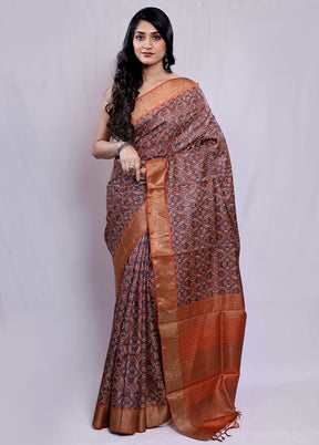 Multicolor Tussar Silk Saree With Blouse Piece - Indian Silk House Agencies