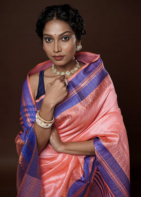 Pink Dupion Silk Saree With Blouse Piece - Indian Silk House Agencies