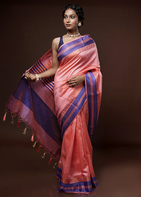 Pink Dupion Silk Saree With Blouse Piece - Indian Silk House Agencies