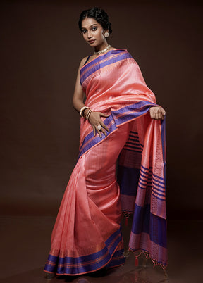 Pink Dupion Silk Saree With Blouse Piece - Indian Silk House Agencies