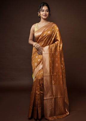 Orange Dupion Silk Saree With Blouse Piece - Indian Silk House Agencies