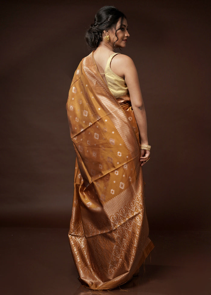 Orange Dupion Silk Saree With Blouse Piece - Indian Silk House Agencies