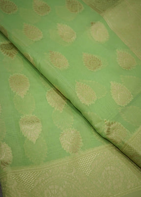 Green Cotton Saree With Blouse Piece - Indian Silk House Agencies