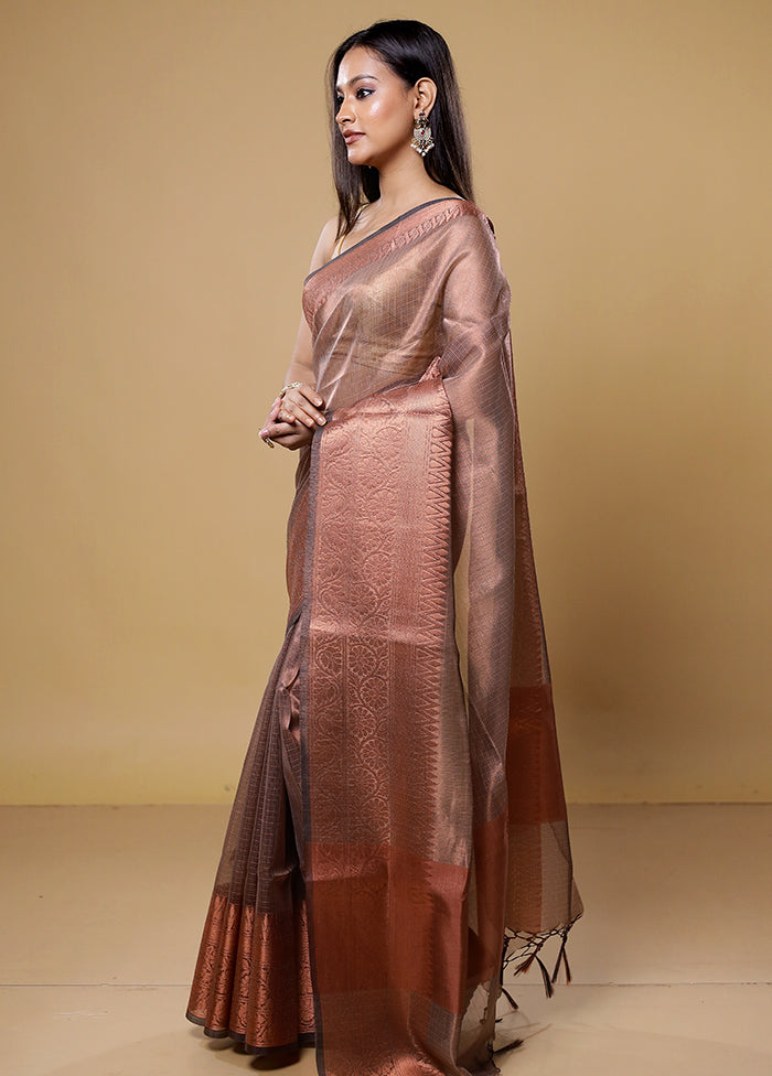 Gold Tissue Silk Saree With Blouse Piece