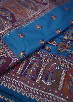 Blue Baluchari Silk Saree With Blouse Piece - Indian Silk House Agencies