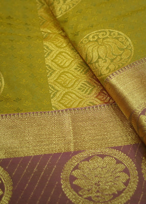 Green Kanjivaram Silk Saree With Blouse Piece