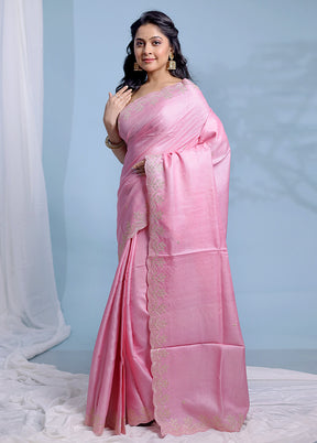 Pink Pure Organza Saree With Blouse Piece - Indian Silk House Agencies