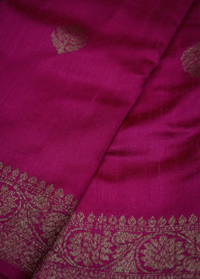 Pink Tussar Pure Silk Saree With Blouse Piece