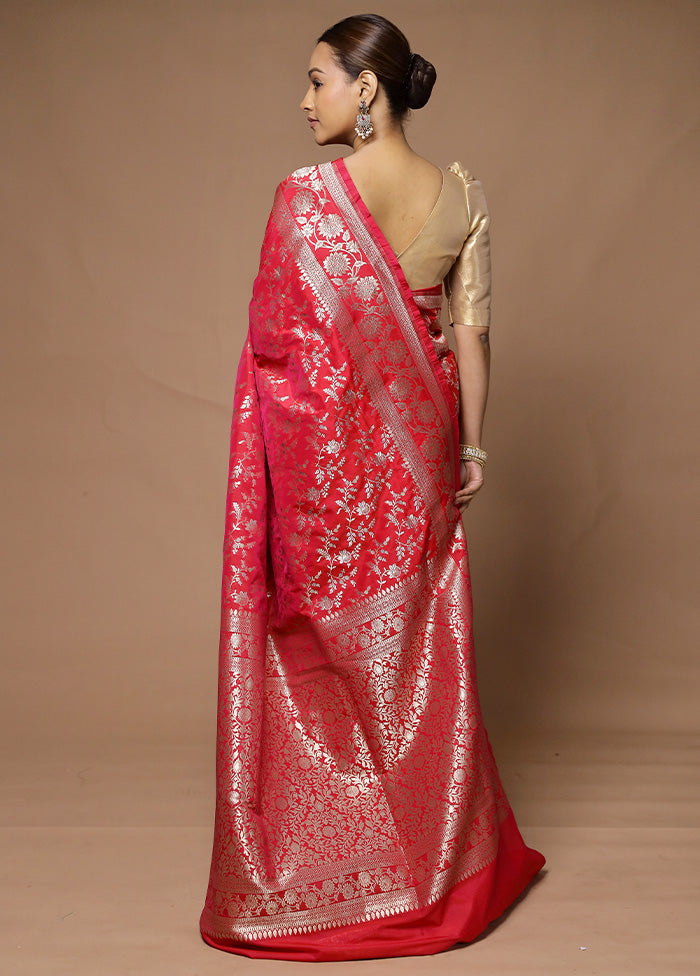 Pink Uppada Silk Saree With Blouse Piece