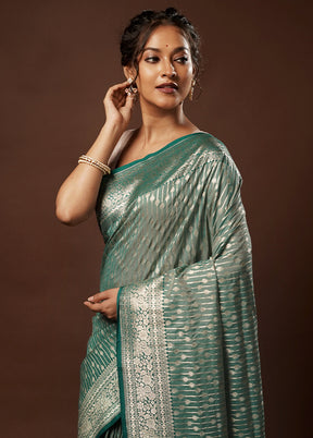 Green Uppada Silk Saree With Blouse Piece - Indian Silk House Agencies