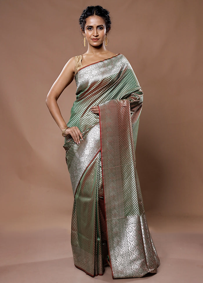 Green Uppada Silk Saree With Blouse Piece