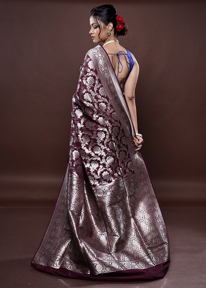 Purple Uppada Silk Saree Without Blouse Piece - Indian Silk House Agencies