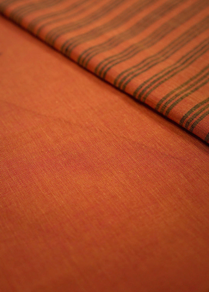 Orange Khadi Cotton Saree With Blouse Piece - Indian Silk House Agencies