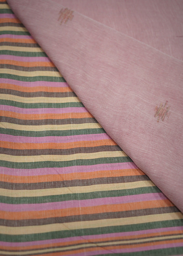Pink Pure Khadi Cotton Saree Without Blouse Piece - Indian Silk House Agencies